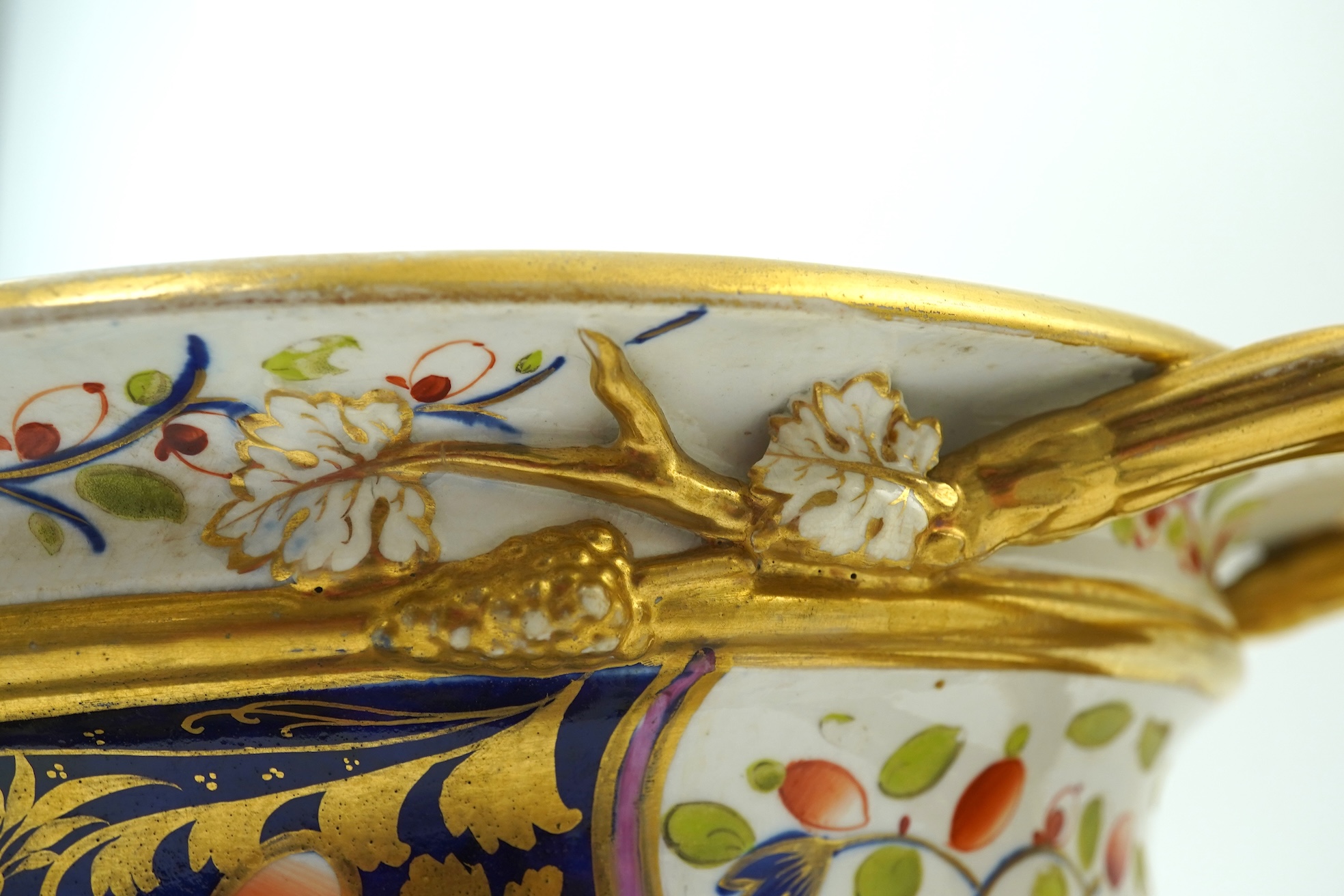 A large Bloor Derby Imari twin handled campana shaped urn, early 19th century